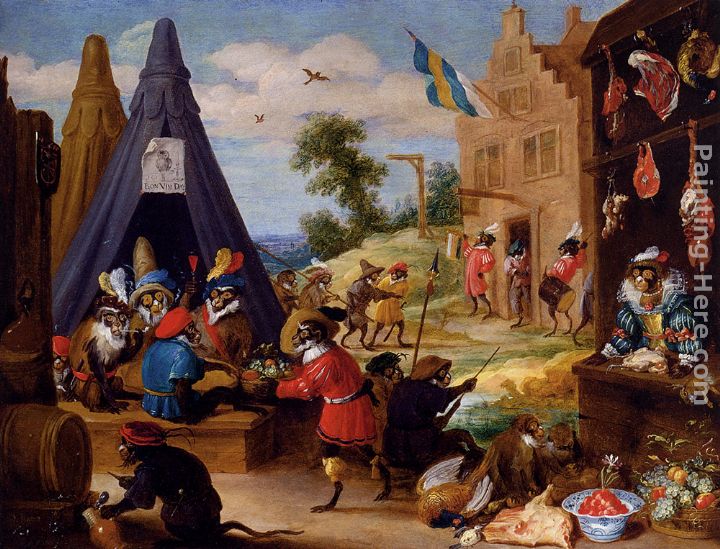 A Festival Of Monkeys painting - David the Younger Teniers A Festival Of Monkeys art painting
